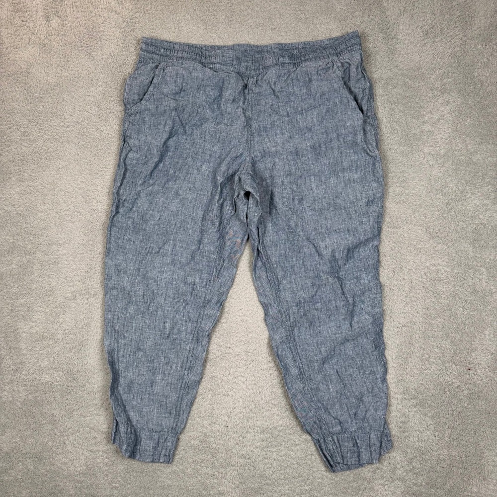 Women's Linen-Blend Jogger Pants — Blue